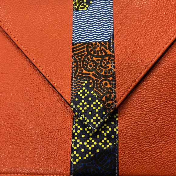 Bkyo Orange Leather Envelope Clutch - Picture 4 of 10